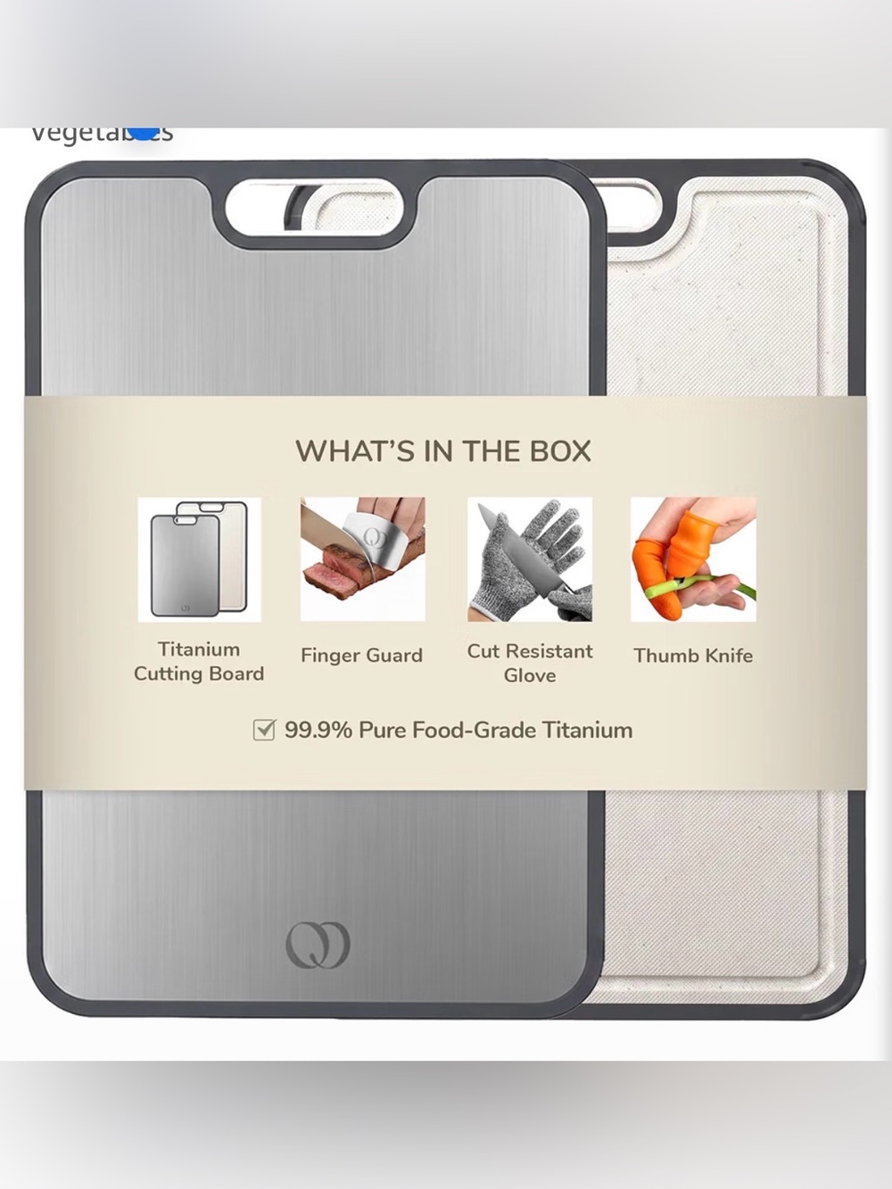 Titanium Cutting Board Double-Sided 2-in-1 (99.9% Titanium 15" x 10" Accessories
